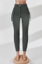 slight stretch pockets zip-up button stylish casual all-match cargo pants_Black_Dark Gray
