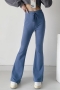 stylish 5 colors stretch drawstring pocket high waist flared pants_Black_Gray_Dark Gray_Light Green_Blue