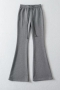 stylish 5 colors stretch drawstring pocket high waist flared pants_Black_Gray_Dark Gray