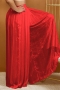 casual plus size slight stretch solid color pleated wide-leg pants_White_Red