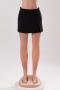 high quality casual slight stretch plus size zip-up all-match skort_Black