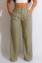 casual plus size 8 colors non-stretch pocket button straight trousers_Black_Red_Magenta_Orange_Green