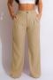 casual plus size 8 colors non-stretch pocket button straight trousers_Black_Red_Magenta_Orange_Green_Blue_Khaki