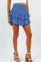 bohemian solid color slight stretch ruffle high waist lined mini skirt_Pink_Yellow_Orange_Green_Dark Green_Haze Blue_Blue