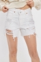 sexy plus size non-stretch denim raw edge hole shorts_Black_White