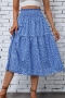 stylish slight stretch floral batch printing high waist midi skirt_Black_Rose Red_Green_Blue