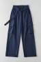casual non-stretch solid color pocket straight cargo pants size run small_Black_Light Pink_Magenta_Light Green_Dark Blue