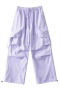 casual non-stretch pocket cargo straight-leg quick-dry pants size run small_Black_White_Light Pink_Magenta_Yellow_Light Green_Sky Blue_Light Purple