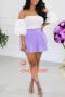 stylish 5 colors non-stretch button side zip-up high waist skort_White_Magenta_Green_Purple