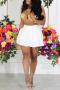 stylish 5 colors non-stretch button side zip-up high waist skort_White