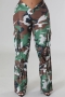 stylish non-stretch camo printing pocket lace-up pants_Pink_Yellow_Dark Green