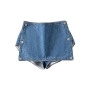 stylish non-stretch various ways to wear removable denim skort size run small_Black_Blue