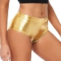 sexy slight stretch 3 colors holographic hot shorts_Black_Gold