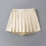 stylish non-stretch pleated 11 colors pocket high waist skort size run small_Black_White_Gray_Dark Gray_Pink_Light Pink_Light Green_Sky Blue_Beige