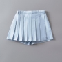 stylish non-stretch pleated 11 colors pocket high waist skort size run small_Black_White_Gray_Dark Gray_Pink_Light Pink_Light Green_Sky Blue