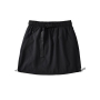 casual non-stretch lined zip-up pocket drawstring mini skirt size run small_Black