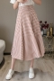 stylish non-stretch zip-up plaid printing high waist midi skirt size run small_Black_Red
