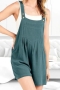 stylish plus size non-stretch simple solid color pocket loose overalls#3_Black_Gray_Dark Gray_Green