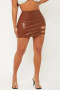 sexy plus size solid color non-stretch pu hollow bodycon mini skirt_Black_Rose Red_Brown