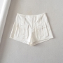sexy slight stretch high-waist shorts(size run small)_White