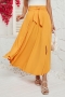 casual non-stretch pocket with belt slit maxi skirt_Red_Yellow