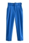 casual non-stretch 17 colors solid color high waist pocket belt ankle pants_Black_Pink_Light Pink_Red_Magenta_Yellow_Deep Yellow_Orange_Light Green_Green_Dark Green_Sky Blue_Blue