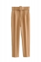 casual non-stretch 17 colors solid color high waist pocket belt ankle pants_Black_Pink_Light Pink_Red_Magenta_Yellow_Deep Yellow_Orange_Light Green_Green_Dark Green_Sky Blue_Blue_Light Purple_Purple_Beige_Khaki