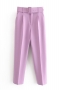 casual non-stretch 17 colors solid color high waist pocket belt ankle pants_Black_Pink_Light Pink_Red_Magenta_Yellow_Deep Yellow_Orange_Light Green_Green_Dark Green_Sky Blue_Blue_Light Purple