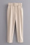 casual non-stretch 17 colors solid color high waist pocket belt ankle pants_Black_Pink_Light Pink_Red_Magenta_Yellow_Deep Yellow_Orange_Light Green_Green_Dark Green_Sky Blue_Blue_Light Purple_Purple_Beige