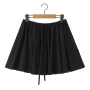 casual non-stretch solid zip-up lined high waist mini skirt size run small_Black
