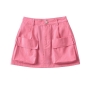 stylish non-stretch zip-up pocket lined solid mini cargo skirt size run small_Dark Gray_Pink_Magenta