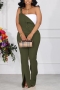casual plus size slight stretch simple solid color pocket slit overalls_Black_Red_Deep Yellow_Dark Green