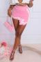 sexy stretch irregular knitting mini skirt_Black_Pink
