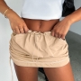 xs-xxl sexy plus-size non-stretch gathered pocket cargo mini skirt_Black_White_Gray_Dark Gray_Rose Red_Dark Green_Dark Blue_Khaki