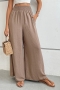 casual slight stretch flared wide-leg pants_Black_Dark Gray_Dark Green_Dark Blue_Khaki
