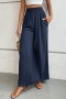 casual slight stretch flared wide-leg pants_Black_Dark Gray_Dark Green_Dark Blue