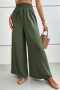 casual slight stretch flared wide-leg pants_Black_Dark Gray_Dark Green