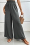 casual slight stretch flared wide-leg pants_Black_Dark Gray