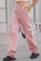 casual plus-size non-stretch denim simple pocket cargo pants_Black_Gray_Pink