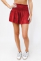 stylish plus size slight stretch 11 colors high waist shirring glitter shorts_Black_Gray_Pink_Red