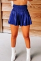 stylish plus size slight stretch 11 colors high waist shirring glitter shorts_Black_Gray_Pink_Red_Forest Green_Sky Blue_Sea Blue