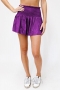 stylish plus size slight stretch 11 colors high waist shirring glitter shorts_Black_Gray_Pink_Red_Forest Green_Sky Blue_Sea Blue_Purple