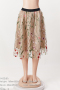 stylish plus size non-stretch mesh embroidery flowers midi skirt_Black_White_Red_Dark Blue_Beige