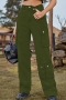 casual plus-size non-stretch denim pocket cargo pants_Black_Dark Gray_Dark Green