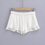 stylish slight stretch 6 colors pocket low waist waffle shorts size run small_Black_White