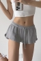stylish slight stretch 6 colors pocket low waist waffle shorts size run small_Black_White_Gray