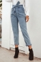 stylish non-stretch solid color simple pocket high waist ankle jeans_Black_Dark Gray_Blue