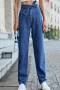 stylish non-stretch solid color simple pocket high waist ankle jeans#1_Sky Blue_Blue