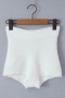 stylish slight stretch solid color slim high waist knitted shorts_Black_White