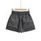 casual slight stretch 5 colors drawstring cargo shorts(size run small)_Black_Dark Gray